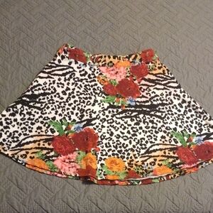 Charlotte Russe Multicolor Floral and Animal Print Mini Skirt​